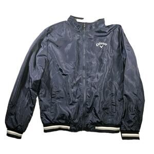 Callaway Logo Golf Windbreaker Jacket Navy Blue Zip Up Lightweight Men’s XL